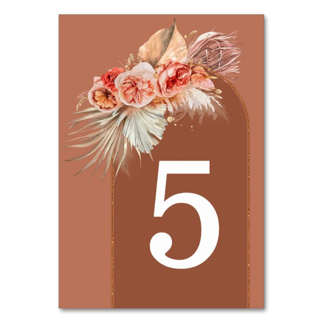 Cartes de numéro de tableau Floral Terracotta (Par défaut)