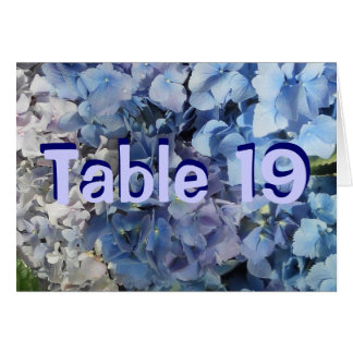 Cartes de numéros de table Blue Hydrangea