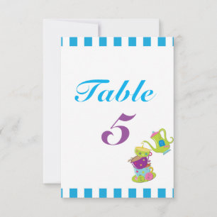 Cartes de numéros de table d'anniversaire de tasse