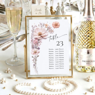 Cartes de numéros de table de fleurs sauvages Plan