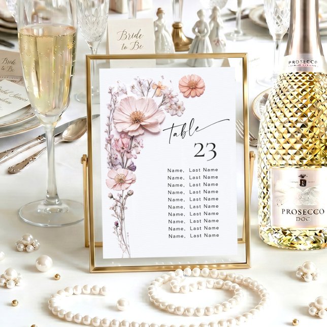 Cartes de numéros de table de fleurs sauvages Plan (Créateur téléchargé)