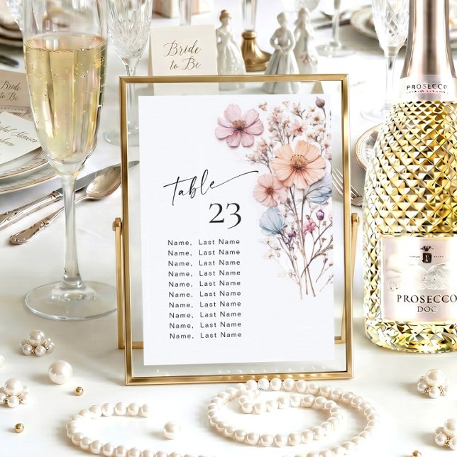 Cartes de numéros de table de fleurs sauvages Plan (Créateur téléchargé)