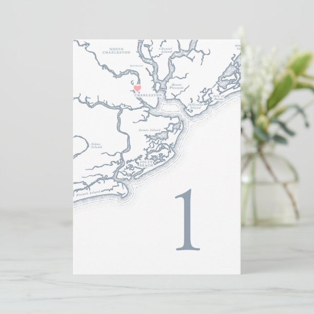 Cartes de numéros de table de mariage avec carte d (Debout devant)