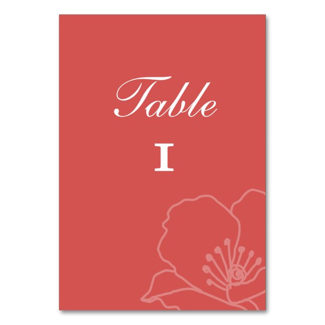 Cartes de numéros de table de mariage coquelicots  (Par défaut)