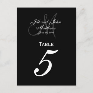 Cartes de numéros de table de Mariage de monogramm
