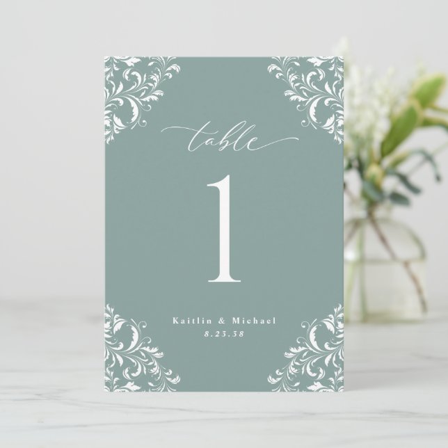 Cartes de Numéros de Table de Mariage Élégantes de (Debout devant)