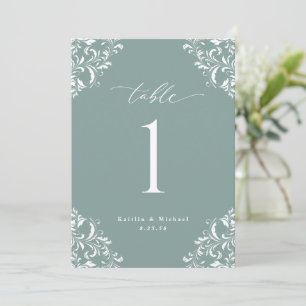 Cartes de Numéros de Table de Mariage Élégantes de