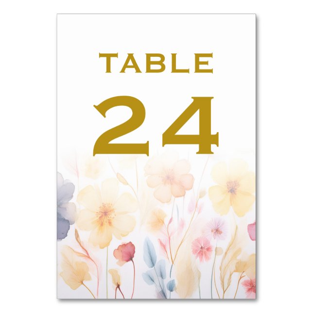 Cartes de numéros de table des Mariages floraux (Par défaut)