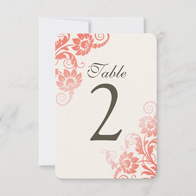 Cartes de numéros de table personnalisables ombré  (Devant)
