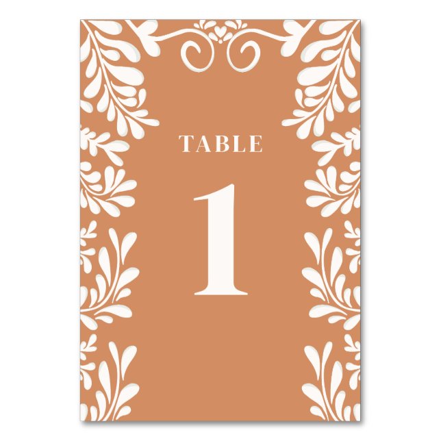 Cartes de numéros de table Talavera pour mariage m (Par défaut)