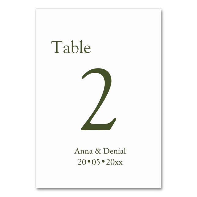 Cartes de numéros de table taupe pâle (Par défaut)