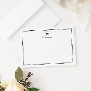 Cartes de papeterie du Mariage de script noir