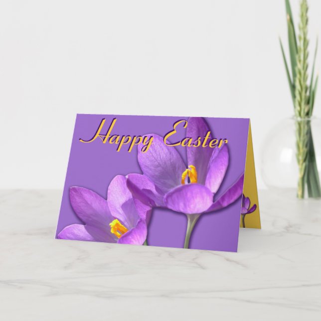Cartes de Pâques Fleurs de Crocus Carte de voeux p (Devant)