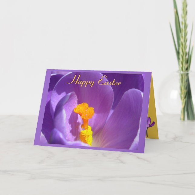 Cartes de Pâques Fleurs de Crocus Carte de voeux p (Devant)