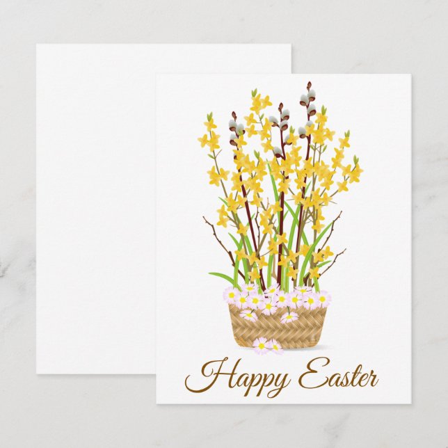 CARTES DE PÂQUES SIMPLE CUTE HAPPY (Devant / Derrière)