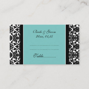 Cartes de paramètres de table Mariage damassé turq