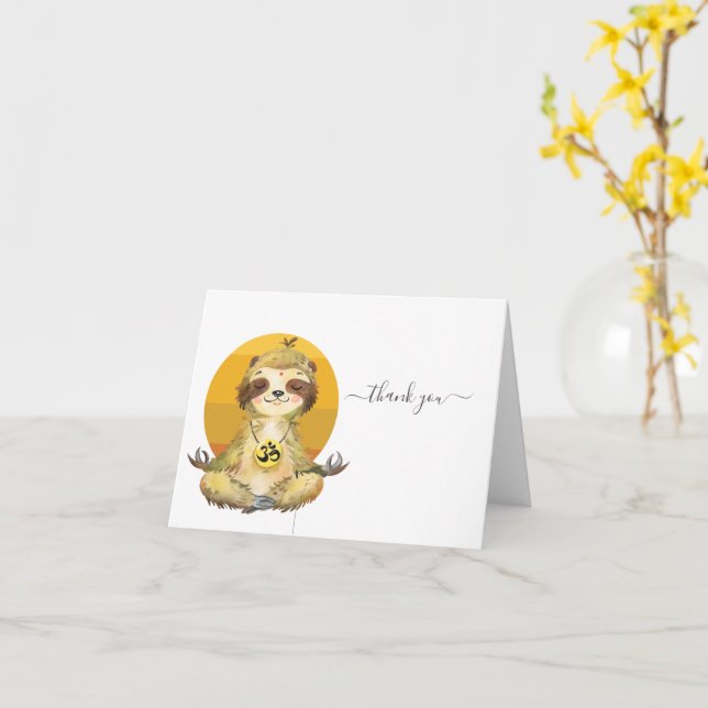 Cartes de Paresseux Mignon pour Votre Prochain Évé (Fleur jaune)