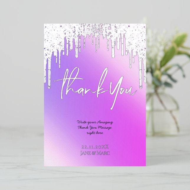 Cartes de Parties scintillant Holographique Merci (Debout devant)