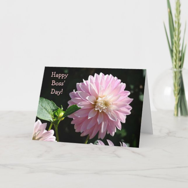 Cartes de patronne Fleurs de Dahlia roses Joyeuse  (Devant)