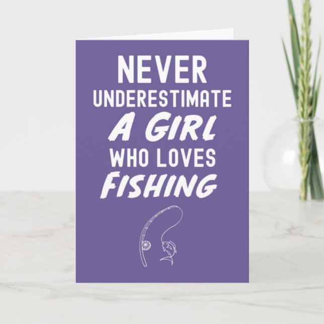 Cartes de pêche rose mignonnes pour bébés filles e (Devant)
