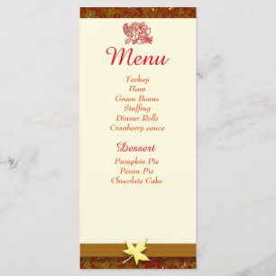 Cartes de personne de menu de thanksgiving