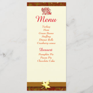 Cartes de personne de menu de thanksgiving