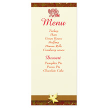 Cartes de personne de menu de thanksgiving