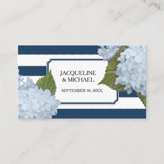 Cartes de Place Anglais Bleu Hydrangea Parties sci (Devant)
