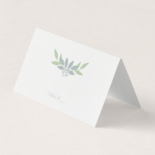 Cartes de place de feuillage vert - plié