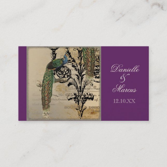Cartes de place de la table d'escorte - Peacock Vi (Devant)