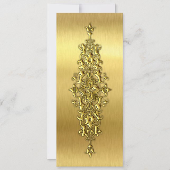 Cartes de Place Élégantes pour Mariage, Or (Devant)