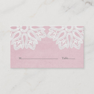 Cartes de place en dentelle rose