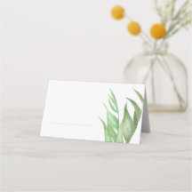 Cartes de place en feuille de palme tropicale