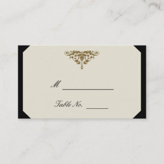 Cartes de place en ivoire en noir et or Mariage da