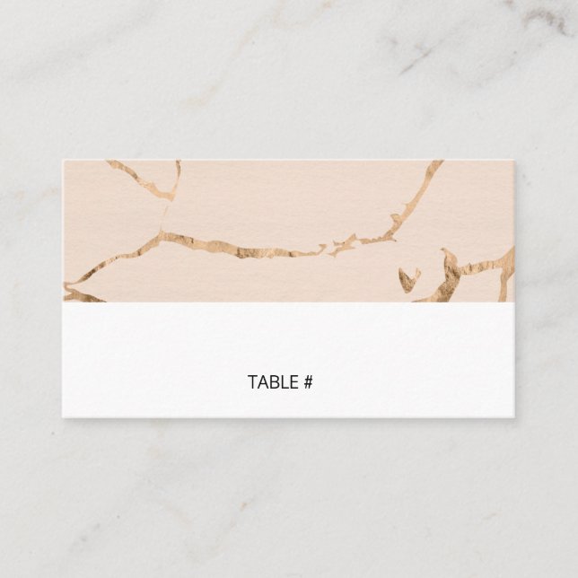 Cartes de place en marbre rose et or - plat (Devant)