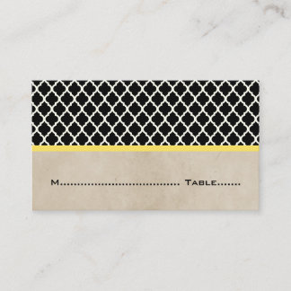 Cartes de place Jaune Chic Quatrefoil