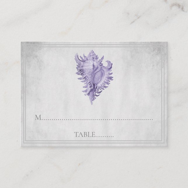 Cartes de place Mariage Conch Violet (Devant)