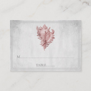 Cartes de place Mariage Coquille de conque rose