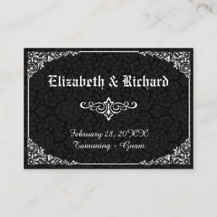 Cartes de Place Mariage damassé de style victorien