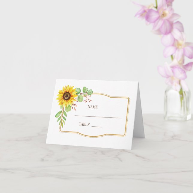 Cartes de place mariage de tournesols (Orchidée)