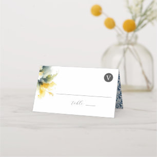 Cartes de Place mariages Bleu et Jaune