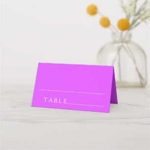 Cartes de place minimalistes en baby shower violet