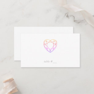 Cartes de place minimes colorées arc-en-ciel - pla
