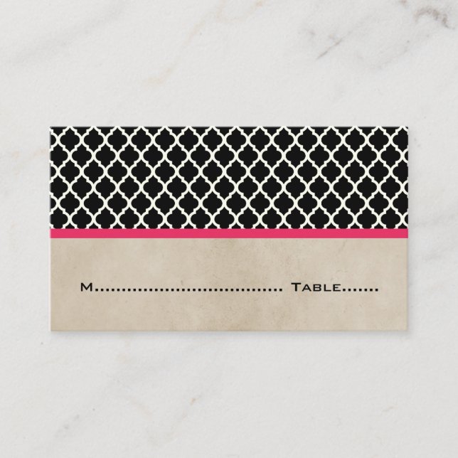 Cartes de place Pink Chic Quatrefoil (Devant)