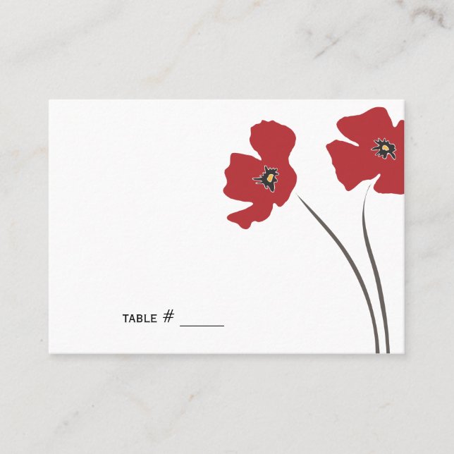 Cartes de Place Poppy { Flat } (Devant)