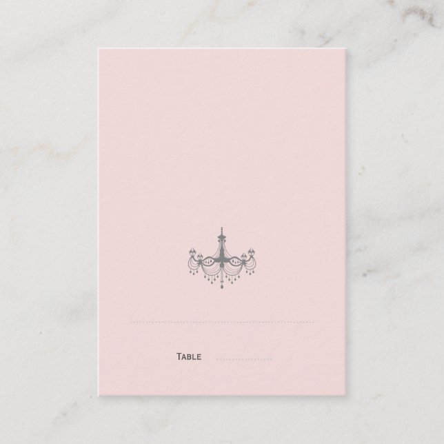 Cartes de place pour lustre argent et blanc (Devant)