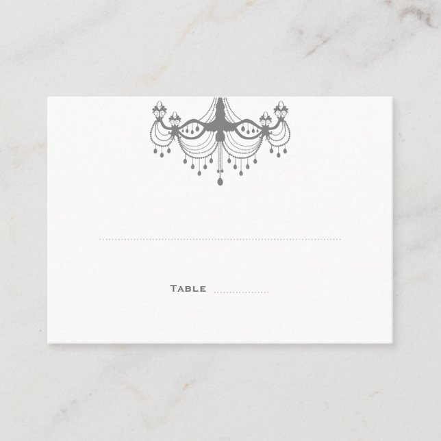 Cartes de place pour lustre blanc et argent (Devant)