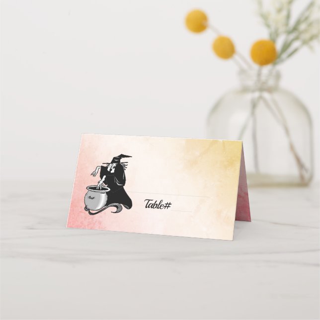 Cartes de place pour sorcière Halloween (Devant)