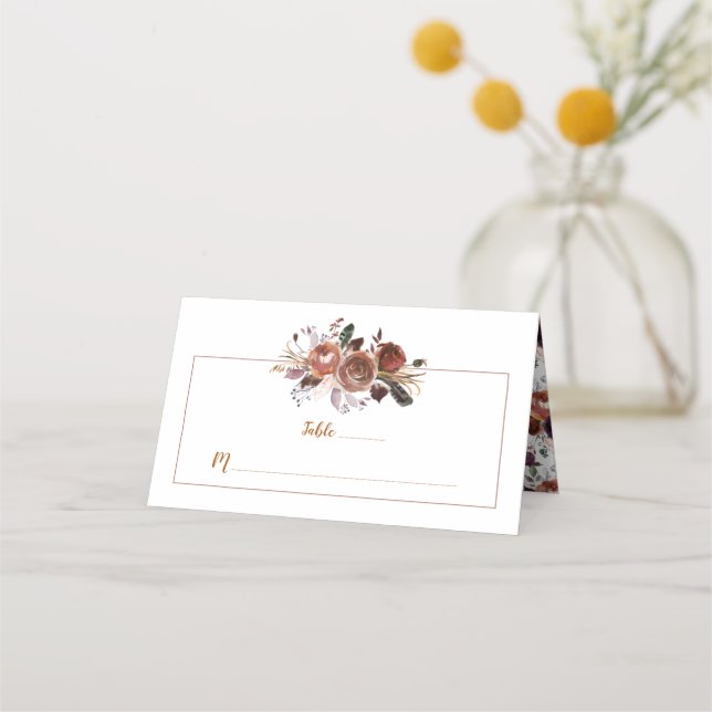 Cartes de place Rustique Boho Butte Rhum Rust (Devant)