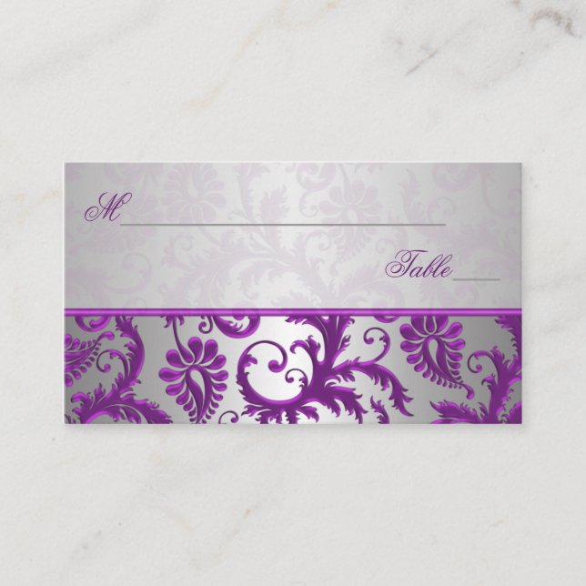 Cartes de place Silver et Purple Damask II (Devant)